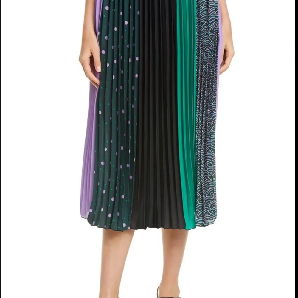 Kate Spade multi color pleated skirt. NWT